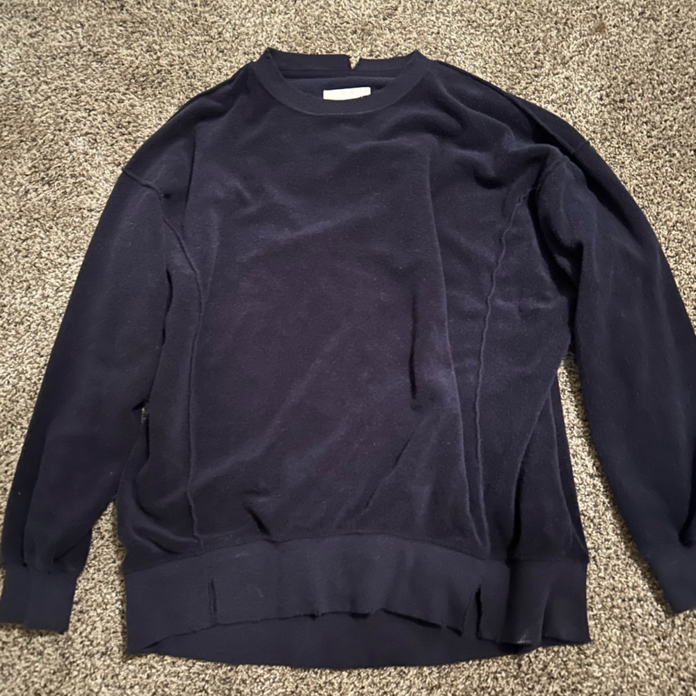 Aerie Navy Blue Oversized Crewneck